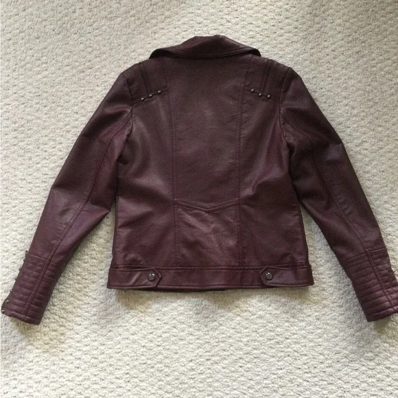 Steve Madden Women's Burgundy Moto Jacket - Picture 3 of 9